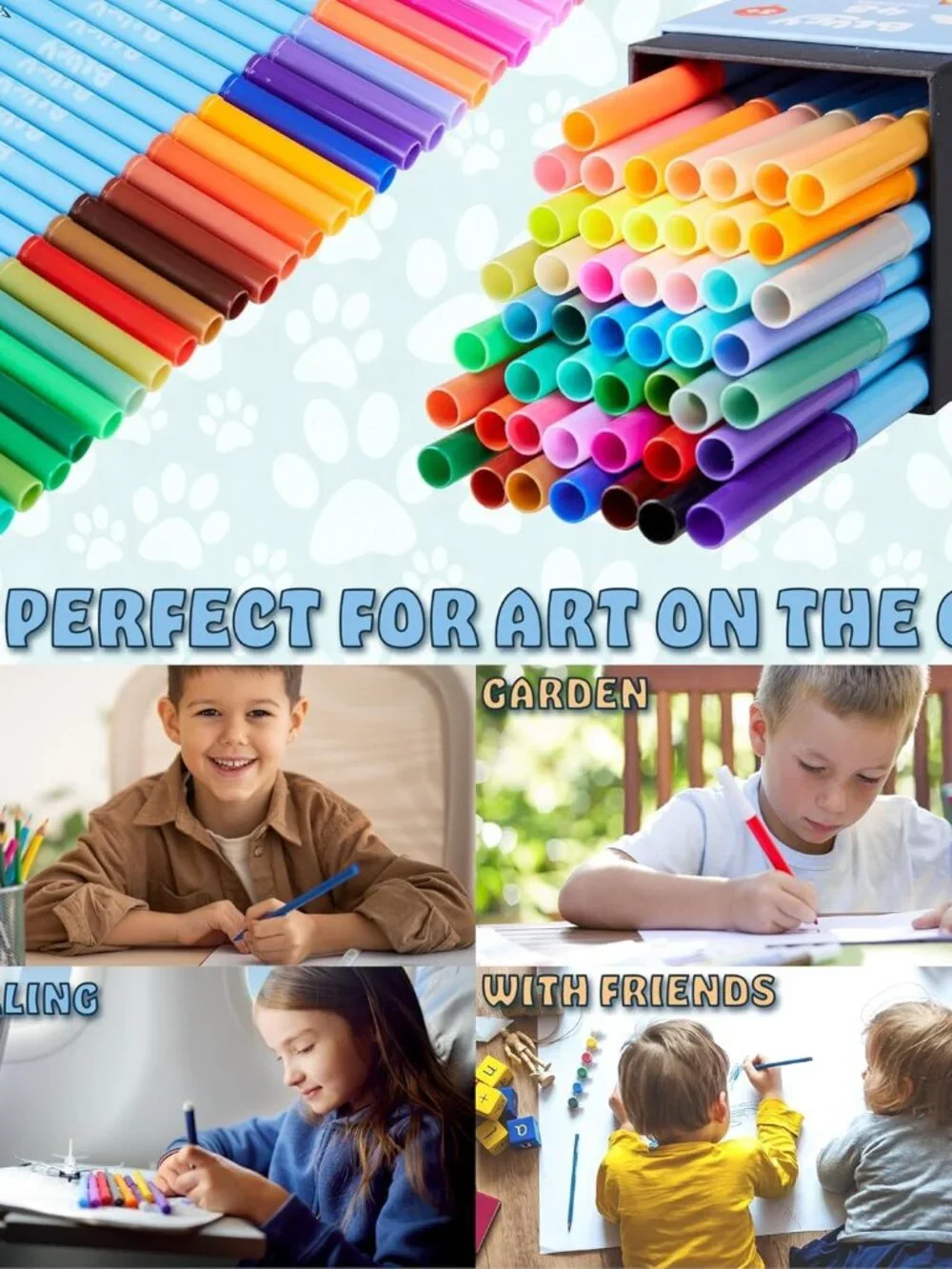 Bluey 48 Piece Washable Felt Tip Pens Kids Coloring Art Supplies Marker Set  Cre